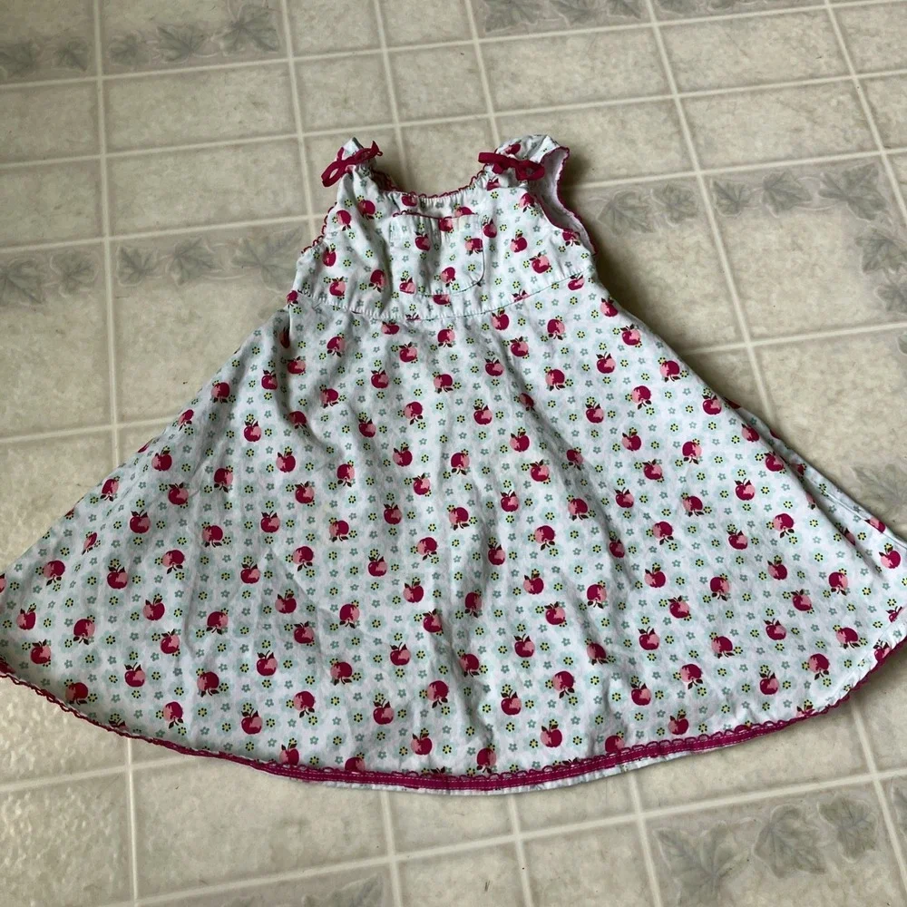 Vintage Gymboree 2007 CANDY APPLE Summer Flower Open BACK SunDress 18 - 24 month